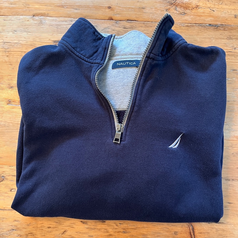 Nautica navy quarter zip sweatshirt